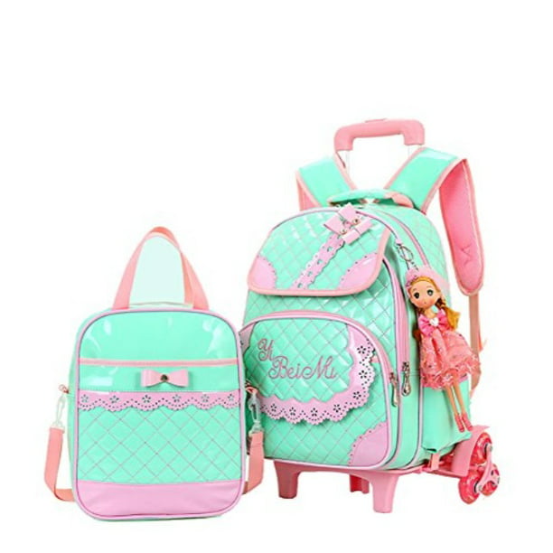 Meetbelify Rolling Backpack for Girls for School Bag Kids Backpacks with wheels 